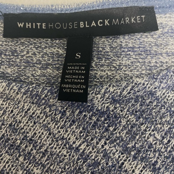 White House Black Market Sweater Blue with Silver Flecks Size Small - Picture 9 of 13